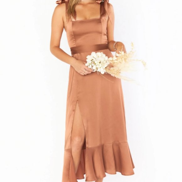 Show Me Your Mumu Claire Midi Dress in Copper - Picture 3 of 6